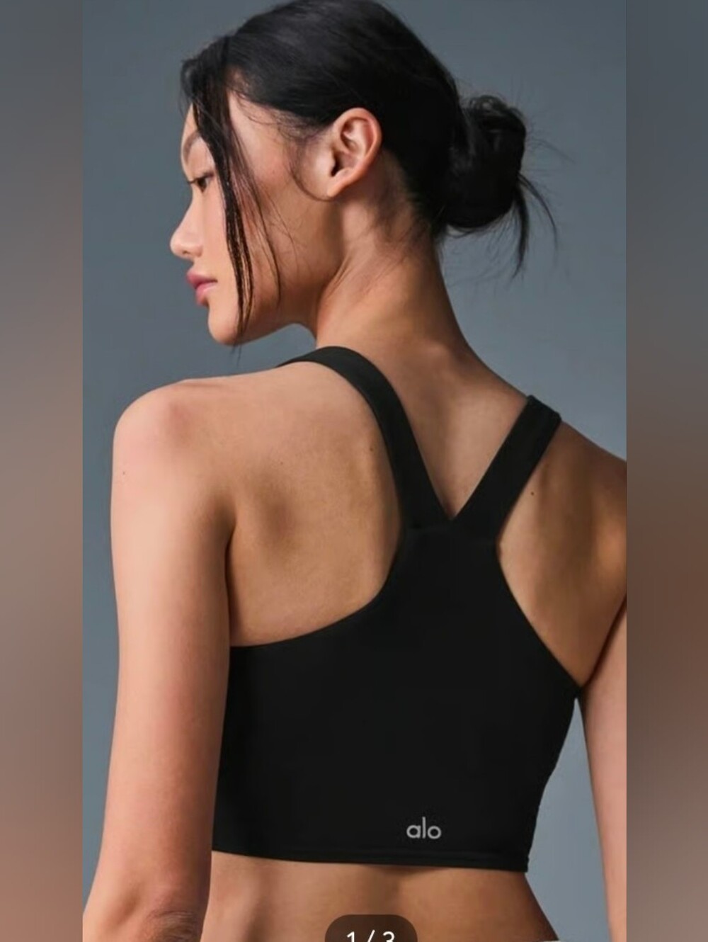 Alo Yoga Airbrush Real Bra Tank Black Racerback Bra Crop Top Estimate XS/S